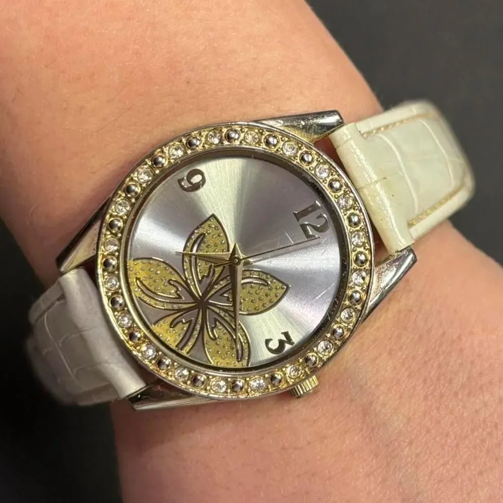 Japanese Women's Gold and Cream Watch